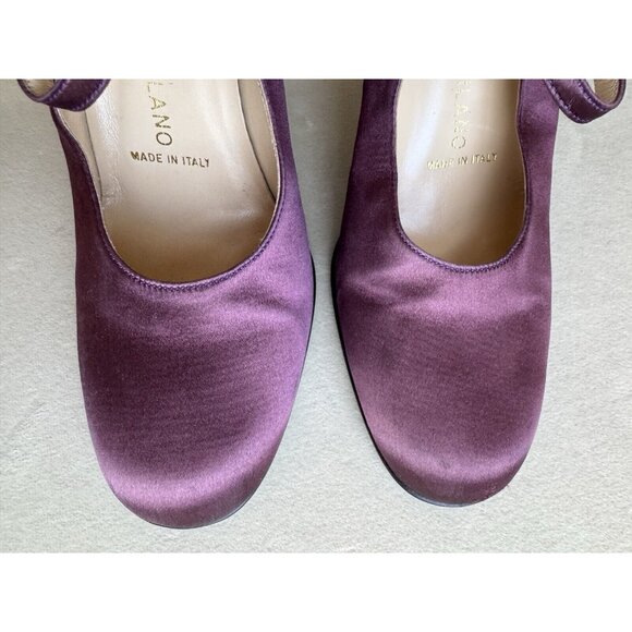 Prada Mary Jane 38 Heels Purple Satin Silk Vintage 1994 - Picture 9 of 14